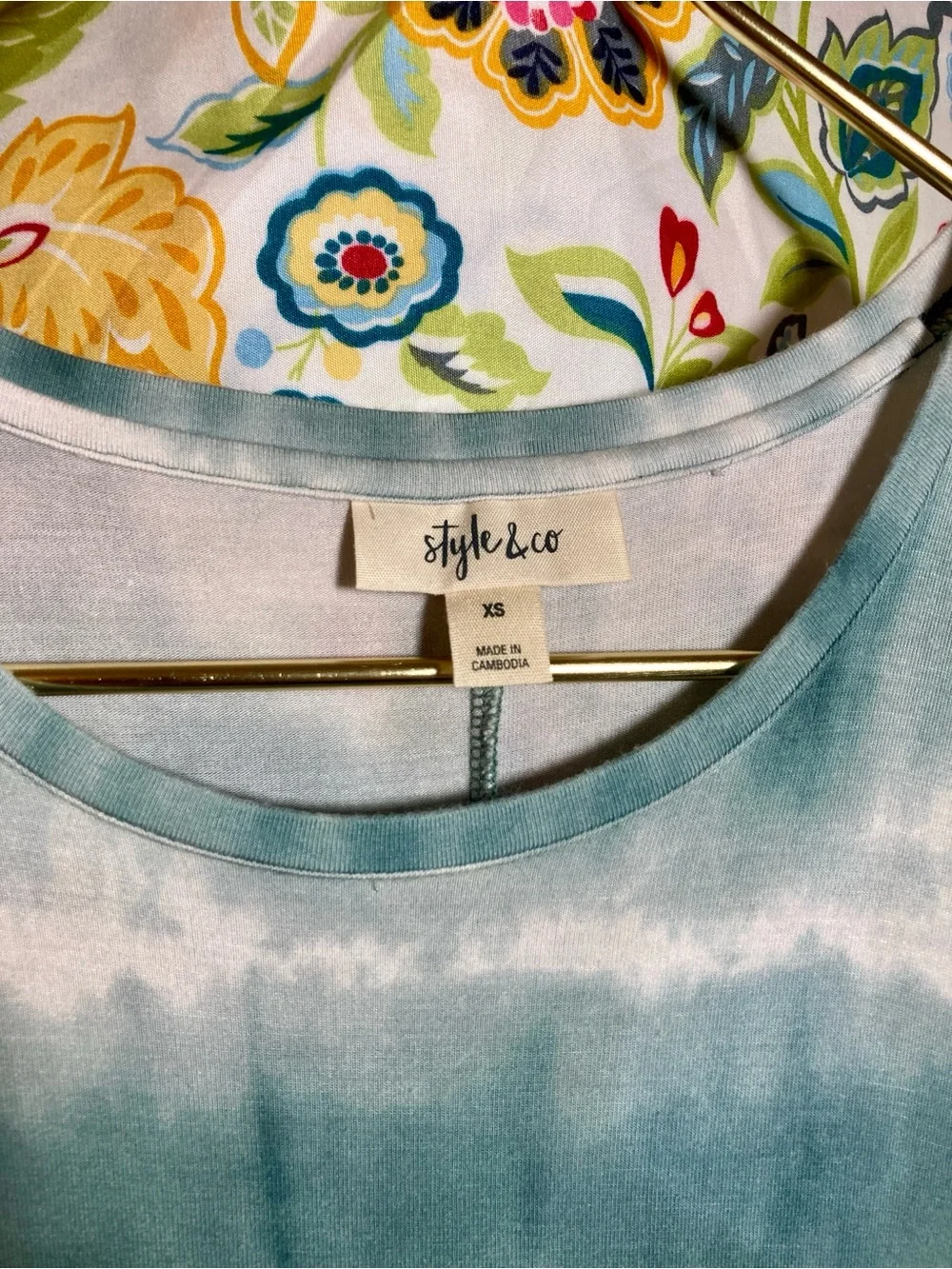 Style & Co. Blue and White Tie-Dye Mini Dress - Picture 3 of 9
